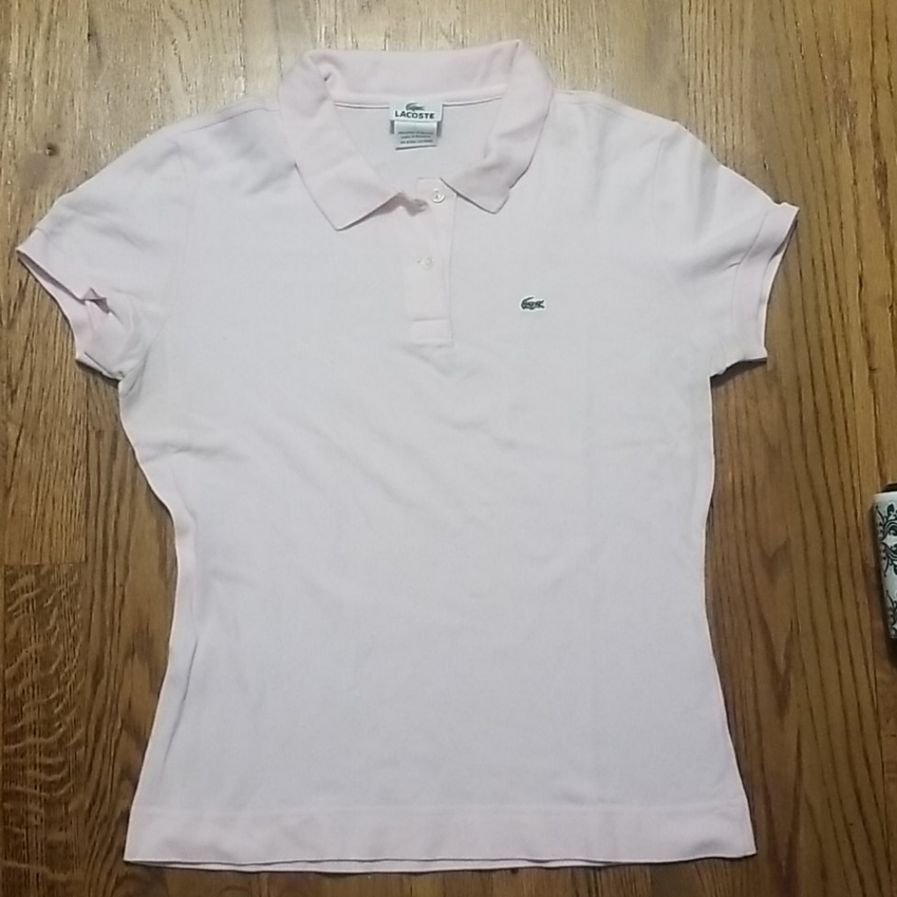 Lacoste pink polo